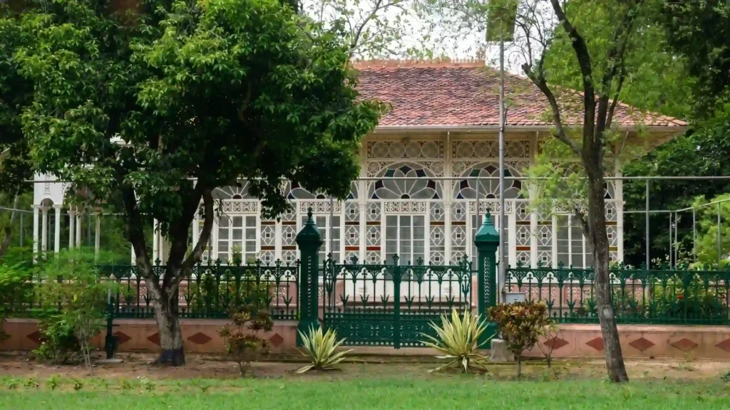 Tagore Ashram and garden landscape during best season in Shantiniketan