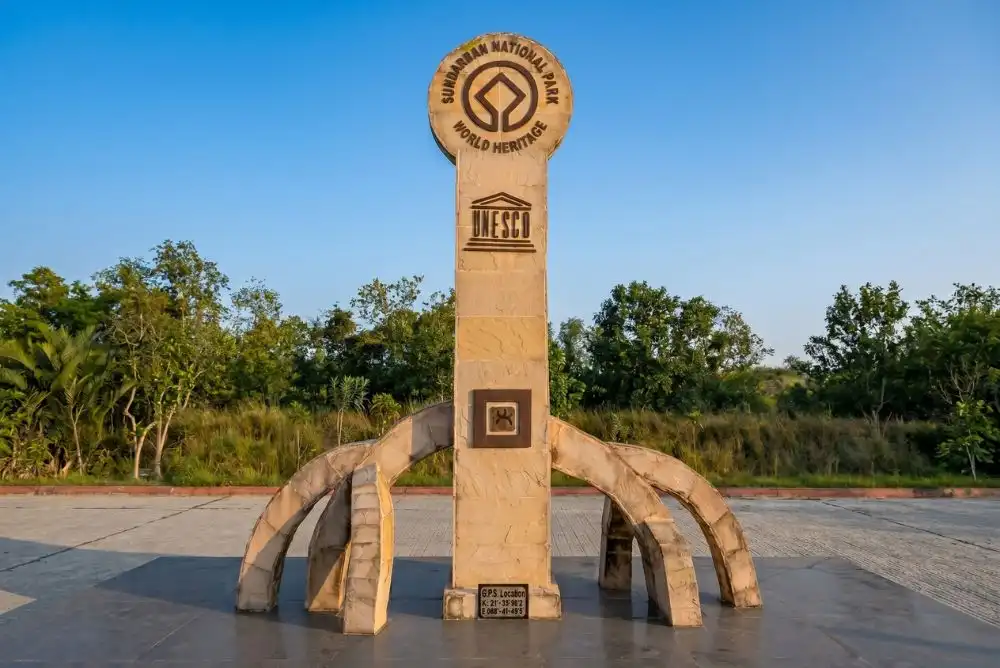 UNESCO World Heritage Sundarban statue near mangrove forest tourism area